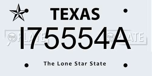 I75554A Texas License Plate