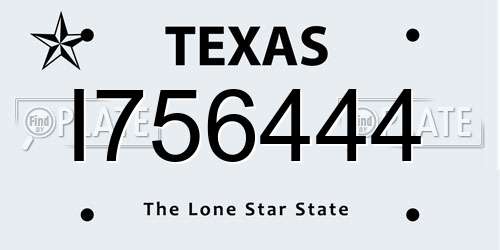 I756444 Texas License Plate