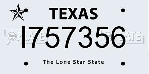 I757356 Texas License Plate