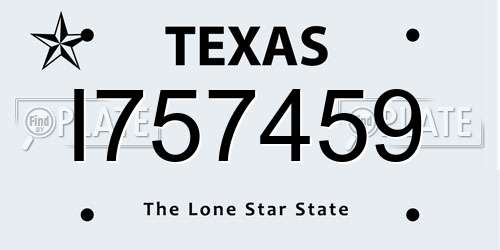 I757459 Texas License Plate