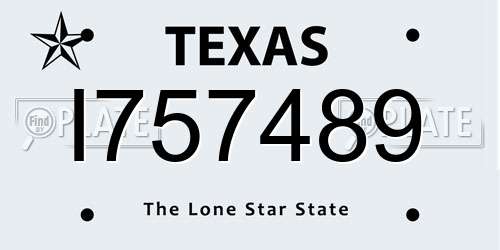 I757489 Texas License Plate