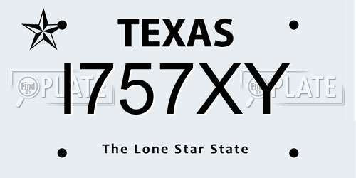 I757XY Texas License Plate