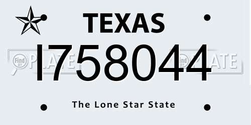 I758044 Texas License Plate