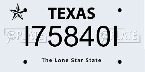 I75840I Texas License Plate