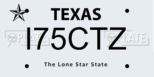 I75CTZ Texas License Plate