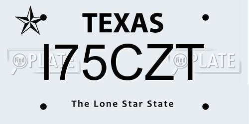I75CZT Texas License Plate