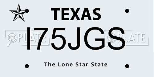 I75JGS Texas License Plate