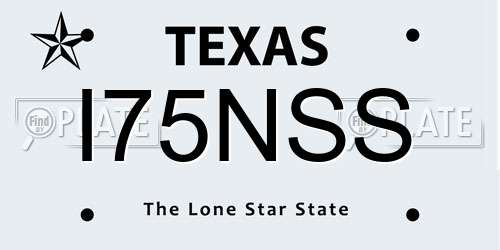 I75NSS Texas License Plate