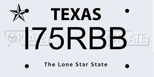 I75RBB Texas License Plate