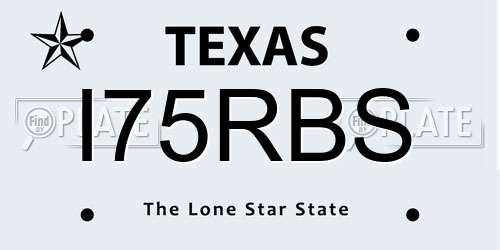 I75RBS Texas License Plate