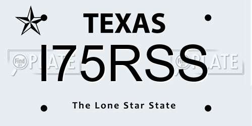 I75RSS Texas License Plate