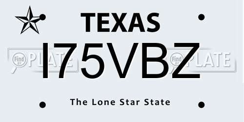 I75VBZ Texas License Plate