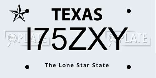 I75ZXY Texas License Plate