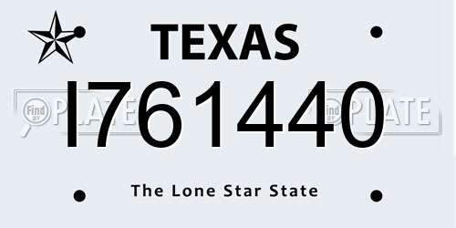 I761440 Texas License Plate