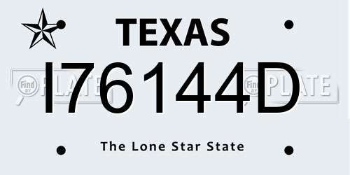 I76144D Texas License Plate