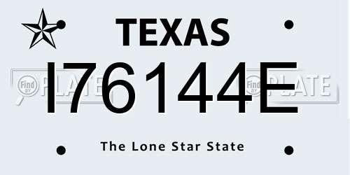 I76144E Texas License Plate