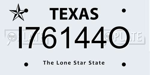 I76144O Texas License Plate
