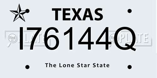 I76144Q Texas License Plate