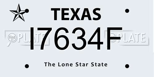 I7634F Texas License Plate