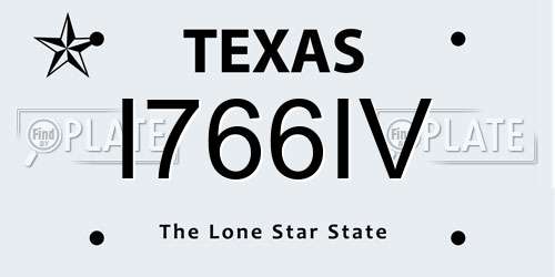 I766IV Texas License Plate