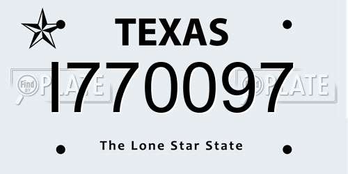 I770097 Texas License Plate