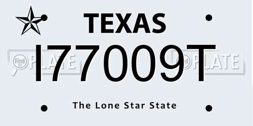 I77009T Texas License Plate