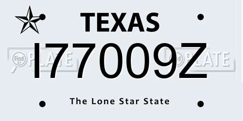 I77009Z Texas License Plate
