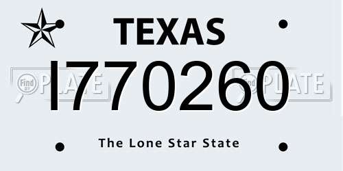 I770260 Texas License Plate