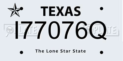 I77076Q Texas License Plate