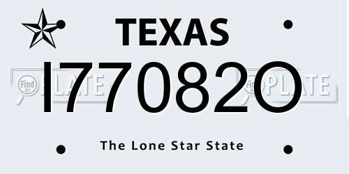 I77082O Texas License Plate