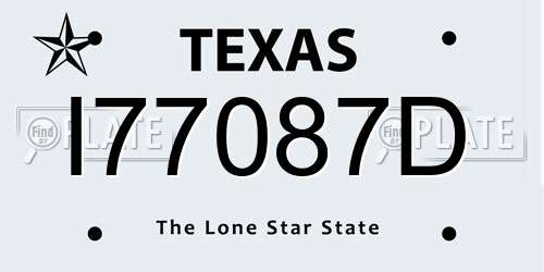 I77087D Texas License Plate