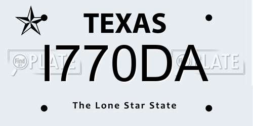 I770DA Texas License Plate