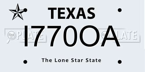 I770OA Texas License Plate