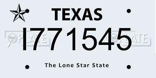 I771545 Texas License Plate