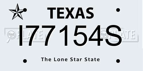 I77154S Texas License Plate