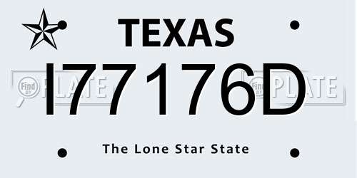 I77176D Texas License Plate