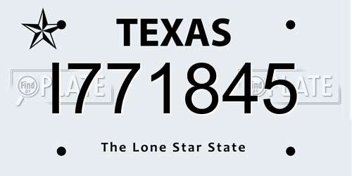 I771845 Texas License Plate
