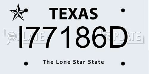 I77186D Texas License Plate