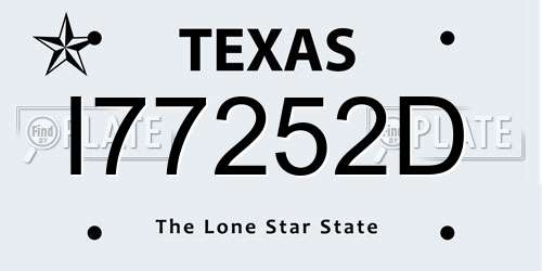 I77252D Texas License Plate