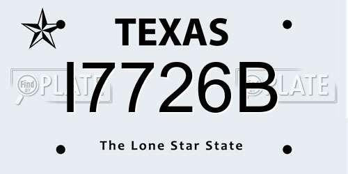 I7726B Texas License Plate