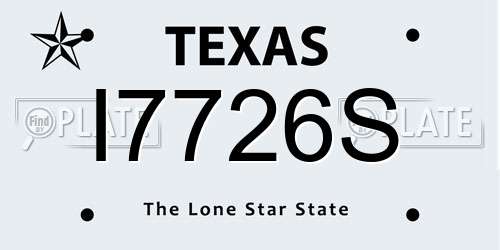 I7726S Texas License Plate