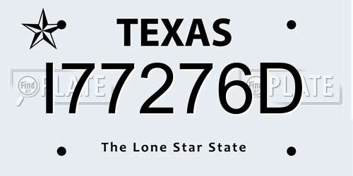 I77276D Texas License Plate