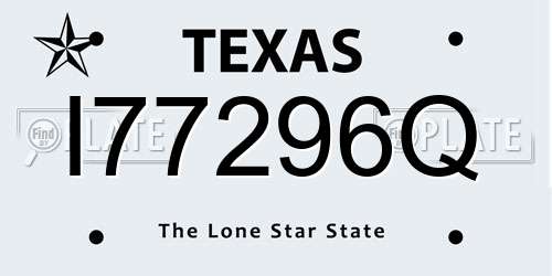 I77296Q Texas License Plate