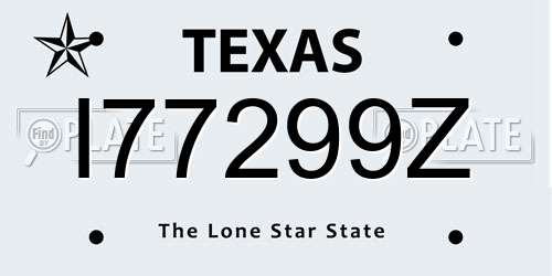 I77299Z Texas License Plate