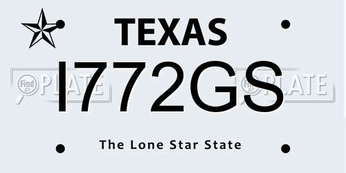 I772GS Texas License Plate