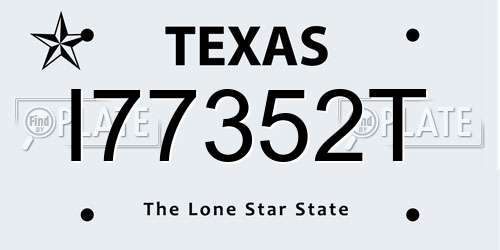 I77352T Texas License Plate