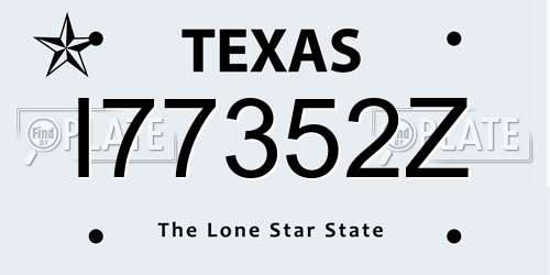 I77352Z Texas License Plate