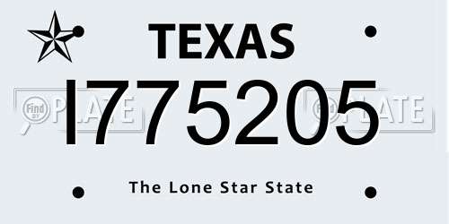 I775205 Texas License Plate
