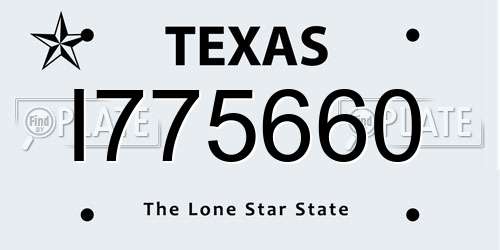 I775660 Texas License Plate