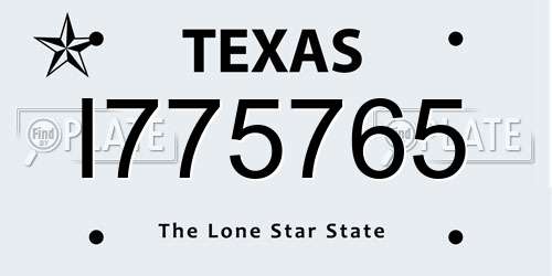 I775765 Texas License Plate